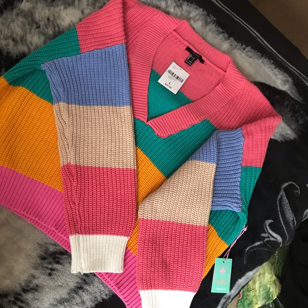 Colorful crop sweater